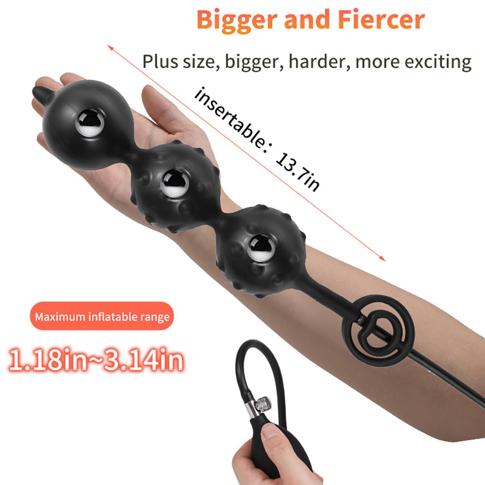 Inflatable Anal Plug Silicone Anal Ball Expander Butt Plug Dilator Prostate Massager Anus Extender Adult Sex Toys for Women Men