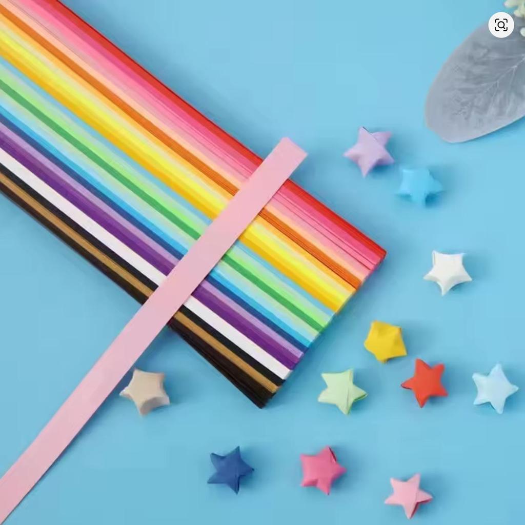 Set de 1030 de coli de hârtie Origami Stea Față-Verso în 27 de Culori Vibrante Aleatorii Perfect pentru Decor Stele Norocoase Handmade Artizanat Artă DIY