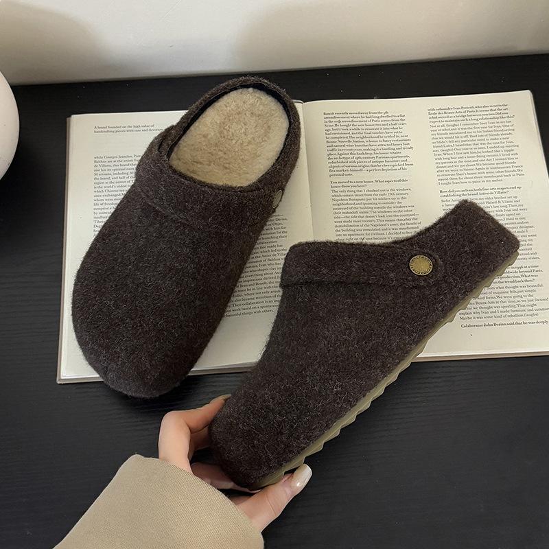 Boken Schuhe mit Plüschpantoffeln für den Außenbereich 2026 neue Herbst- und Winter-Baumwollpantoffeln