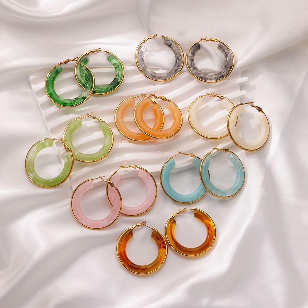 Exaggeration Hoop Earrings Advanced Sense Ear Needle Jewelry Accessories Hoop Ear Buckle Women