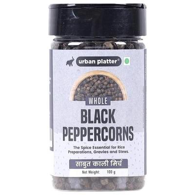 Urban Platter Whole Black Peppercorns, 100g (Whole Spices | Piper Nigrum | Sabut Kali Mirch | Indian Khada Masala)