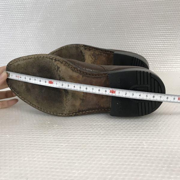 70s-80s old logo Vintage VAN BOMMEL Goodyear welt leather plain toe 5.5 24.5 brown dress shoes(USED)