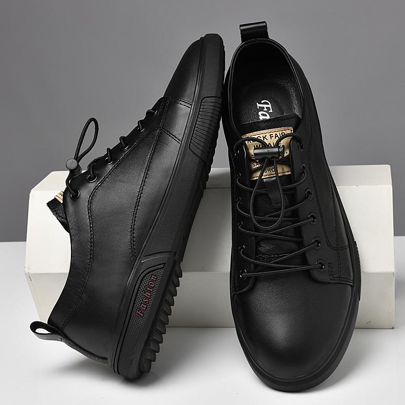 Neueste Mode Herren Freizeitschuhe Männlich Walking Echtes Leder Kuh Herren-Sneaker Klassische Weiße Skateschuhe Atmungsaktiv Bequem