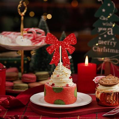 Topper per Torte e Cupcake 24 Pezzi Decorazione Festiva Topper per Cupcake di Natale Decorazione per Casa Evento Celebrazione Familiare Festa Tavola