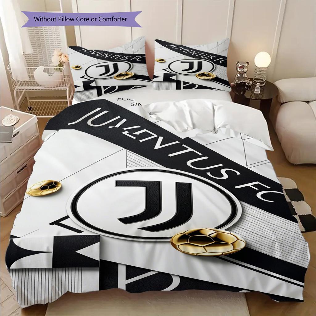 Biancheria da letto Elegance Bianco Nero Juventus (1 * copripiumino + 2 * federa, senza nucleo) Set biancheria da letto Copripiumino e federa Regalo di Natale compleanno