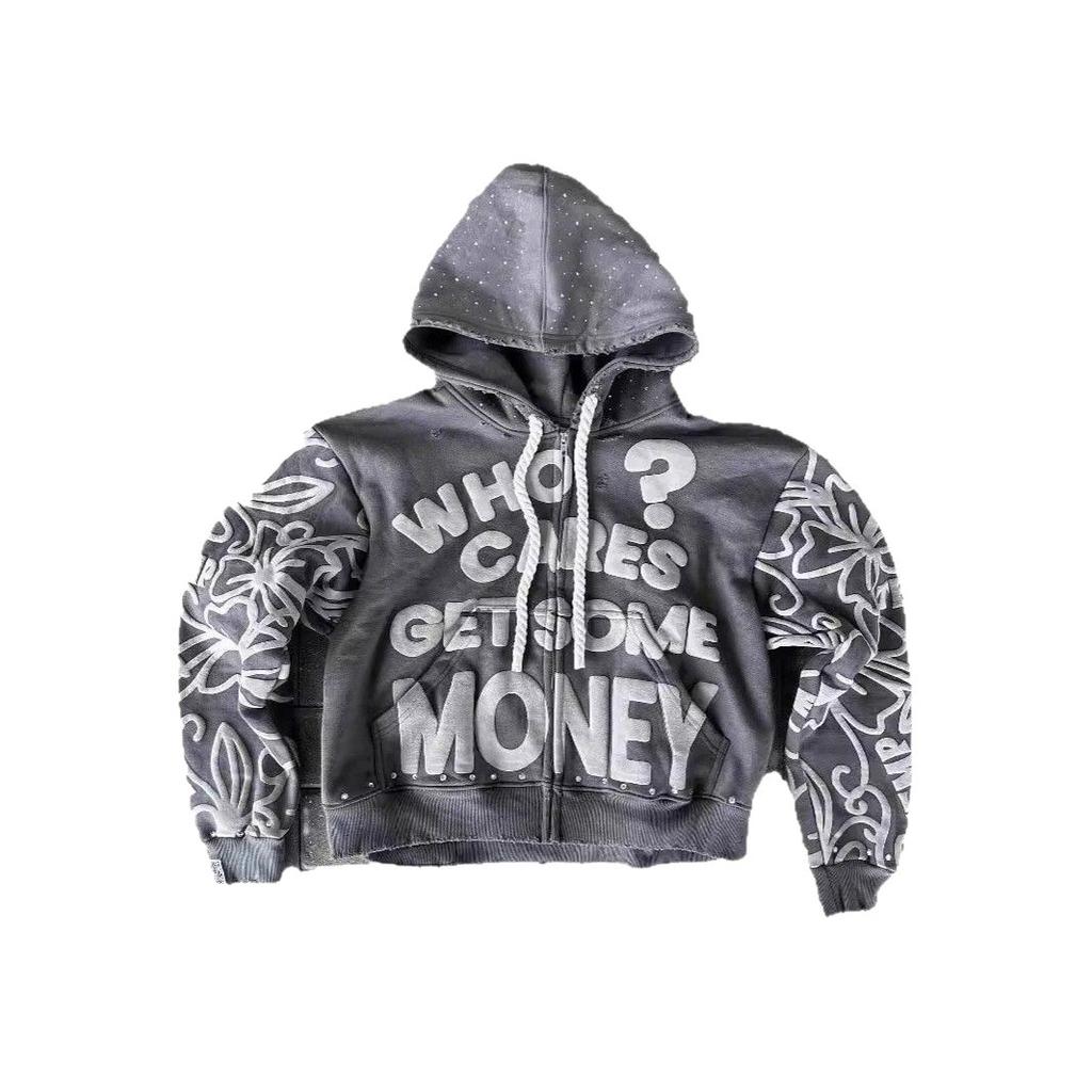 Personalized autumn word print street pullover trend hoodie men's and women's loose Y2K sweater