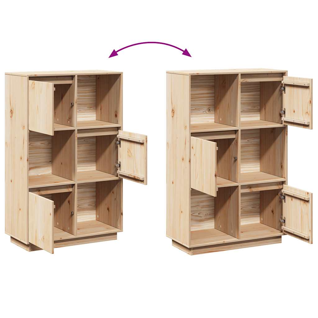 Highboard 74x35x117 Cm Solid Wood Pine