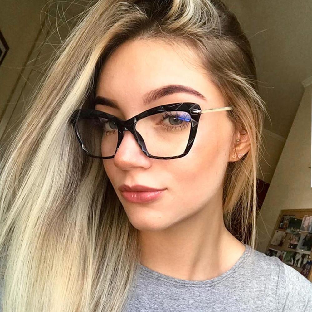 Vintage Cat Eye Rahmen Brille Frauen Mädchen Mode Transparent Anti-blau Brillen Ins Trend Dekorative Brillen Sommer Neue
