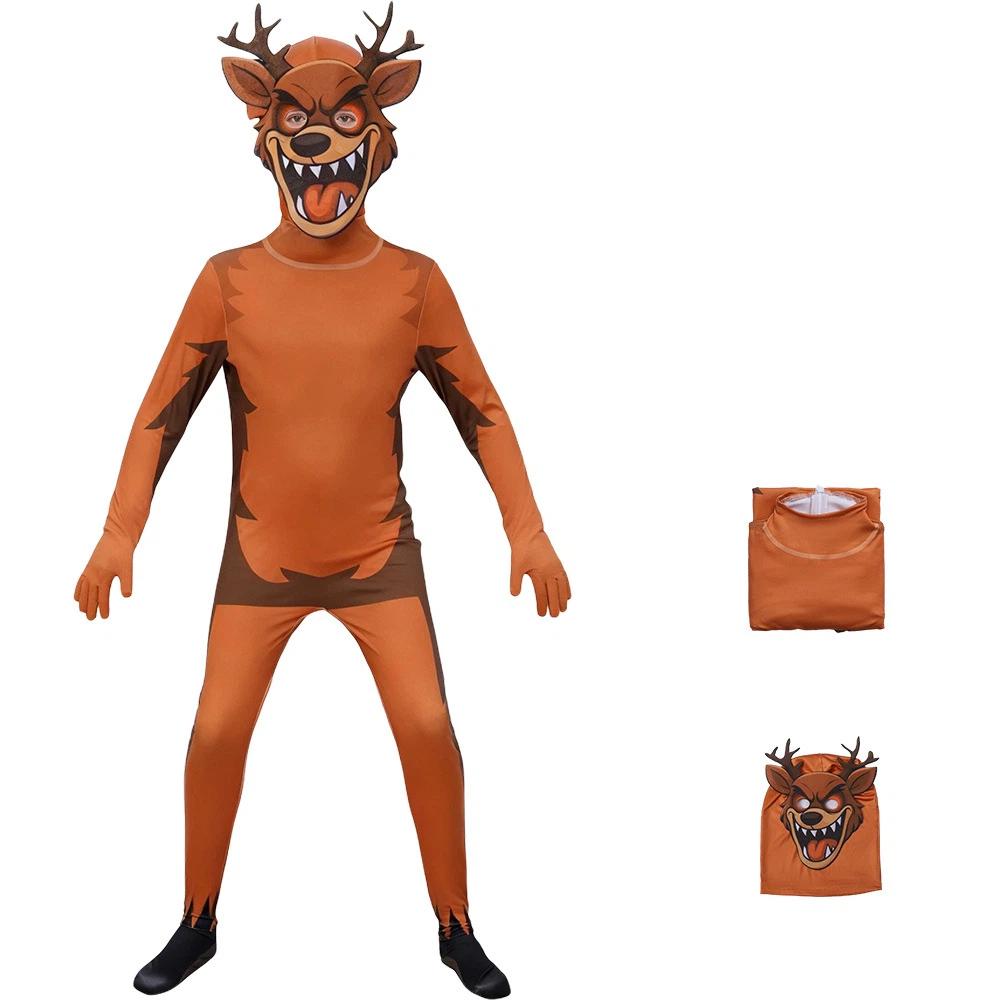 Horror Game 99 Night In The Forest Children Cosplay Jumpsuit Headgear for Men and Women Goat Deer Owl Costume Toy Birthday Gift