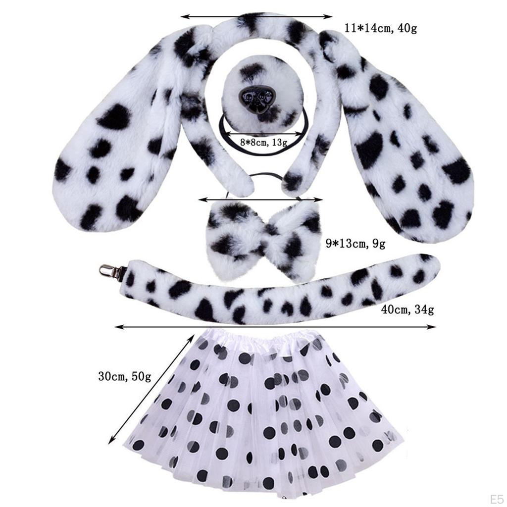Puppy Dog Ears and Long Tail Hair Clip Faux Dress Up Cat Ear Lolita Hoop