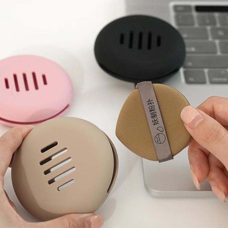 Portable Breathable Air Cushion Powder Puff Silicone Box Powder Puff Specific Storage Box Outdoors Powder Storage Box