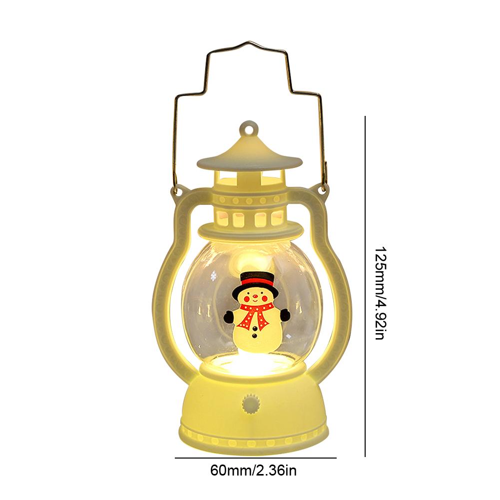 Christmas Portable Lantern Battery Operated Santa Claus Snowman Oil Lamp with Handle Xmas New Year Gifts for Table Decoration