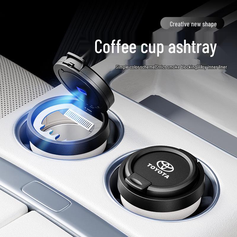 Stainless Steel Car Ashtray & Coffee Cup Holder for Toyota Corolla, Camry, RAV4