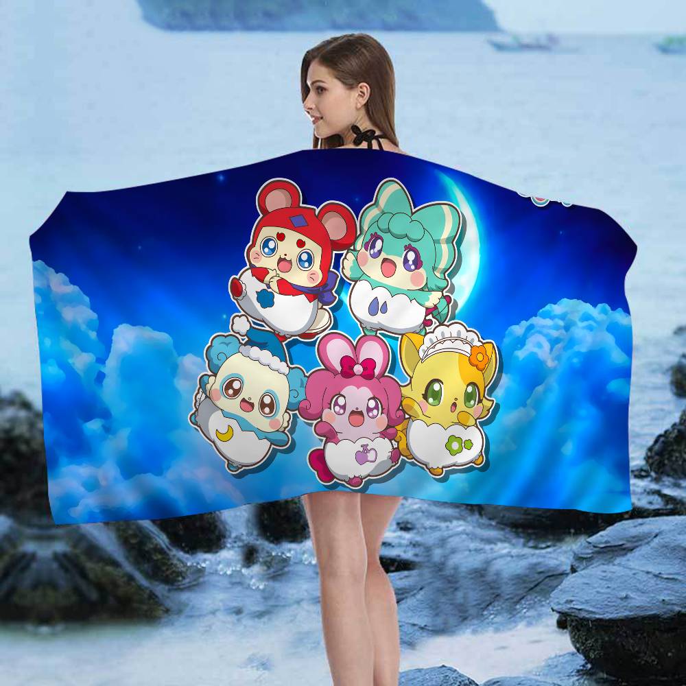 Cocotama Anime Bath Towel Microfiber Soft Water Absorbing Breathable For Girl Kids Decorative Cartoon Beach Towel