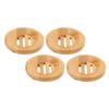 4Pcs Bamboo Soap Rack Drainable Easy to Clean Bathroom Kitchen Soap Holder Dia 8cm