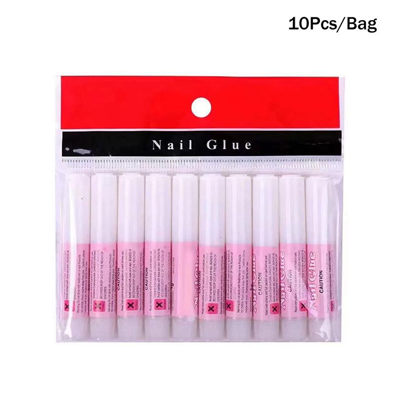 

2G 10Pcs/Bag Super Strong Nail Glue For False Nail Tips Acrylic Nails Press On Fake Nails Art Decoration Long Lasting Adhesion розовый