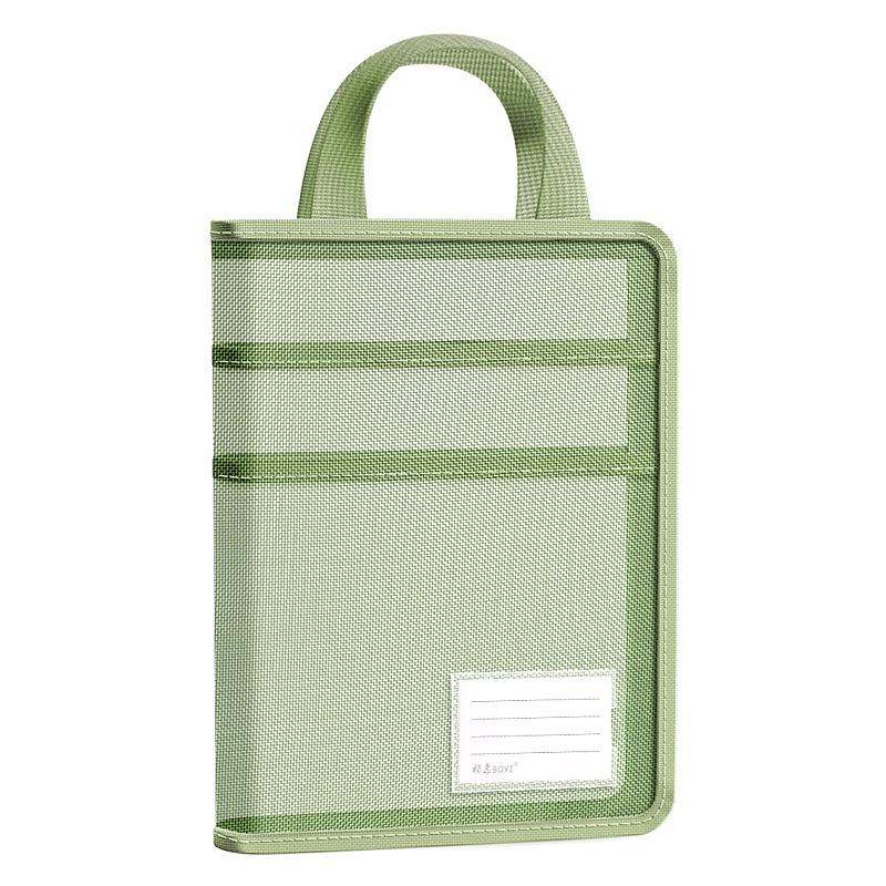L-Shaped A4 Exam Paper Storage Bag with Zipper, Mesh Pockets, & Large Opening for Middle School Students