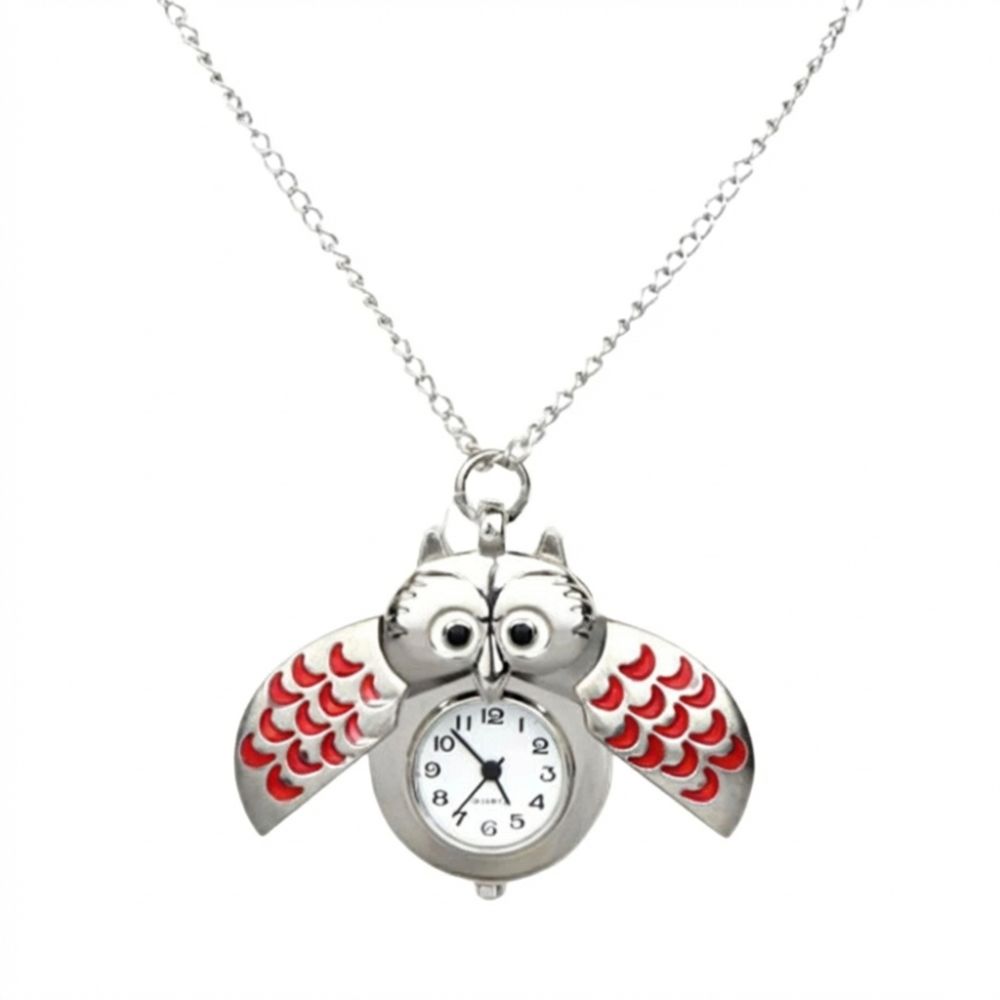 Flip Style Hang Watch Classic Necklace Clock Pocket Watch Keychain  For Unisex Adults Children