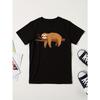 European sizes Sloth T-Shirt - Soft Breathable Kids Sloth-Themed Top Suitable for Summer, Casual Round Neck Short Sleeve Tee with Sloth Print for,