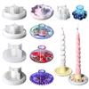 Round Candlestick Silicone Mold Gypsum Plaster Mold Lipstick Holder Tray Mold for DIY Jewelry Organizer Home Craft Decor