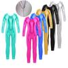 Kids Girls Ballet & Gymnastics Leotard: Long Sleeve Round Neck with Invisible Back Zipper for Training, Practice & Competition