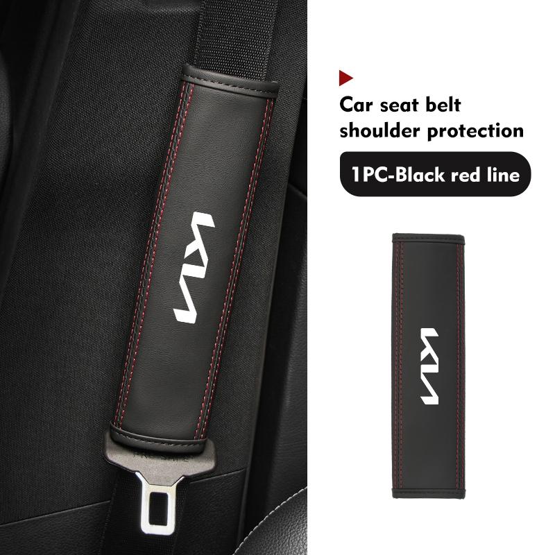ADX3 Leather Car Seat Belt Shoulder Protector Seat Belt Cover For KIA Spectra Sedona Cadenza Proceed Sephia Stonic Carens