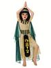 Costume da Faraone Egiziano per Bambini di Halloween, Abito da Performance Teatrale Opera Dea, Set Deluxe Costume da Re Regina Antico Egitto per Giochi di Ruolo