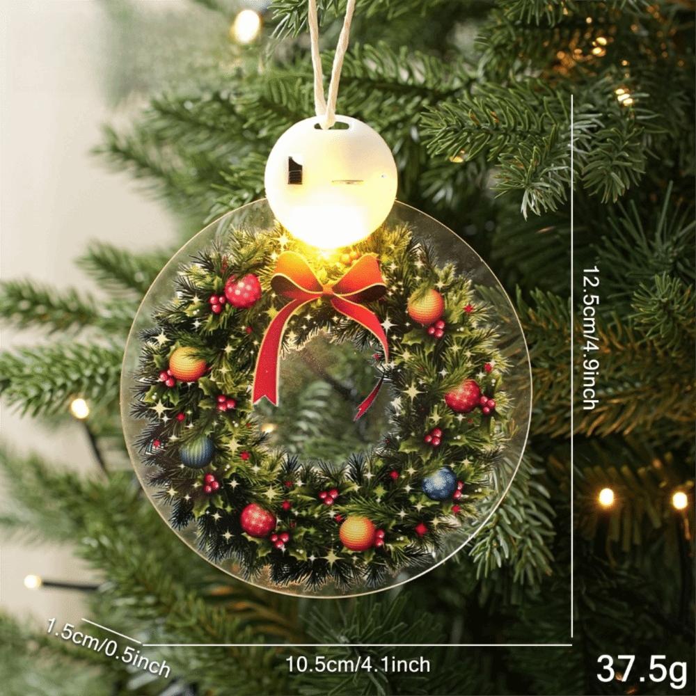 Acrylic Illuminated Christmas Ornaments Battery Powered Festive Decorations Christmas Decoration