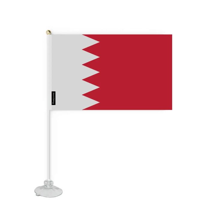Drapeau - Bahreïn - Mini Drapeau Ventouse - 14 X 21 Cm - Polyester - Impression Recto/Verso