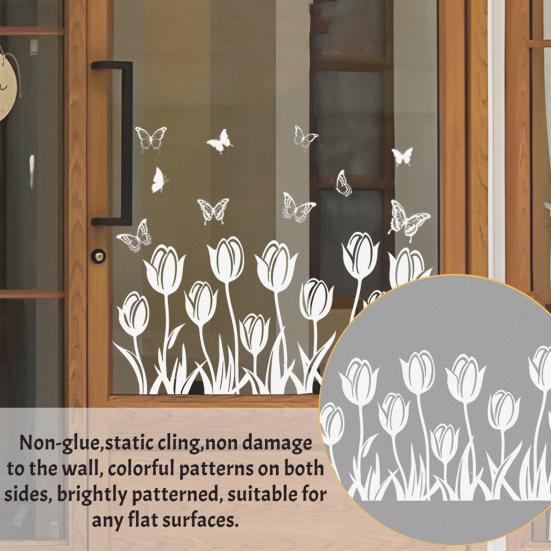 2Pcs Static Glass Sticker Glue-Free Electrostatic Window Clings Double Side Waterproof Window Decors for Glass Doors