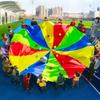 Outdoor-Kinderspiele Kinder spielen Regenbogen-Fallschirm Spielzeug 2M 3M 5M Kooperative Teamwork-Aktivitäten Party Karneval Spaß Mitgebsel