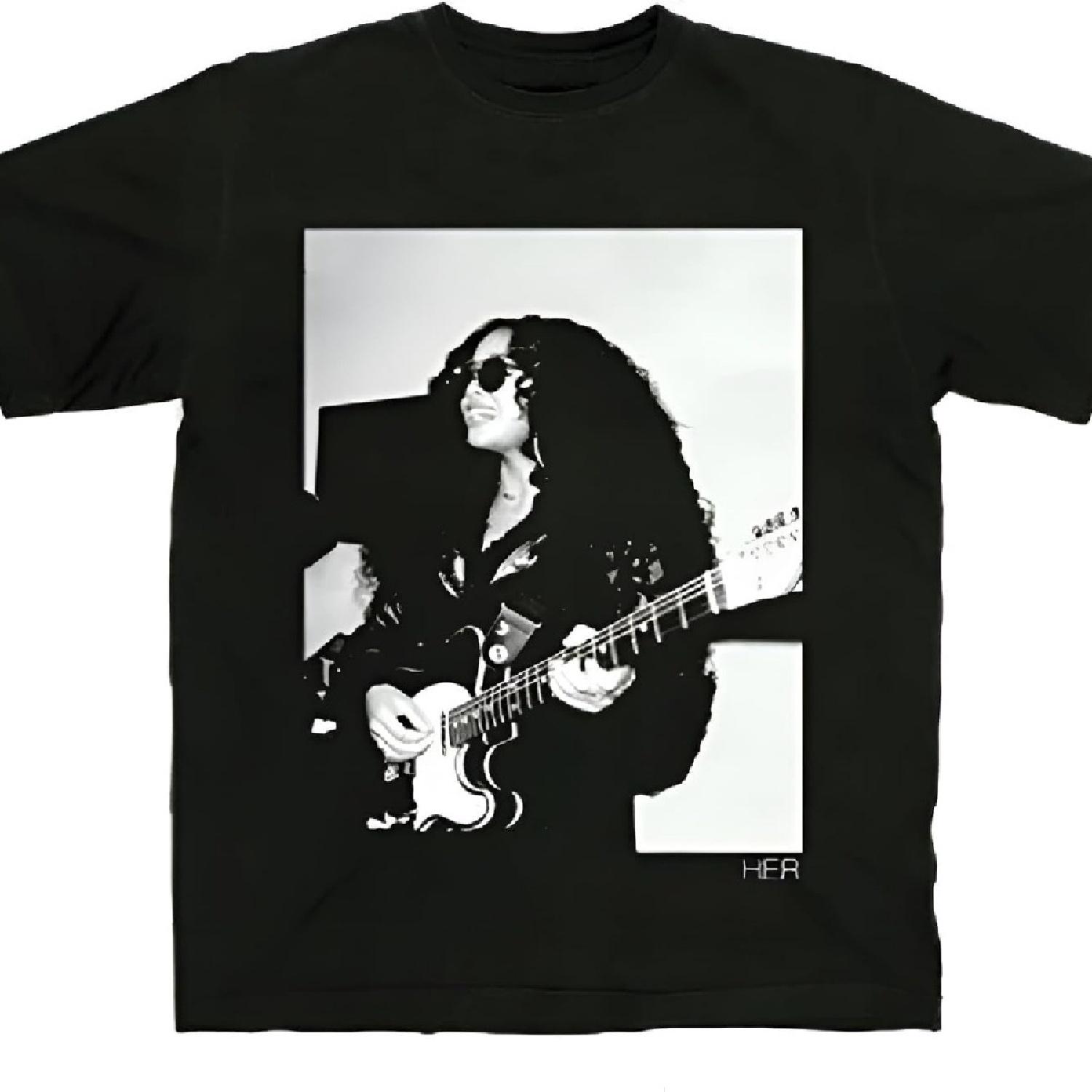 

ЕЕ. Мужская футболка с фотографией гитары Черная Официально лицензированный товар XXXXXL чёрный