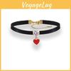 Elegant Black Heart Choker Necklace For Women Short Neckband Stylish Gift Idea