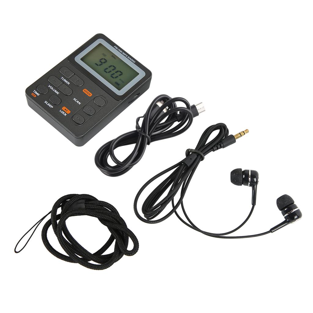 Mini Radio AM FM Tragbares Radio Bildschirmsperre Digitaler Empfang Stereo Wiederaufladbares Radio zum Spazierengehen, Joggen, Fitness, Camping