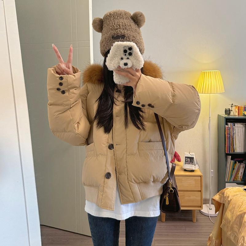 

Super good-looking down cotton-padded clothes women s short models, new winter design, thickened loose cotton-padded jacket L