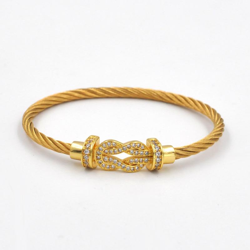 European and American trend bracelet, wire rope magnetic buckle brick bracelet, cross head micro-inlaid bracelet 2026