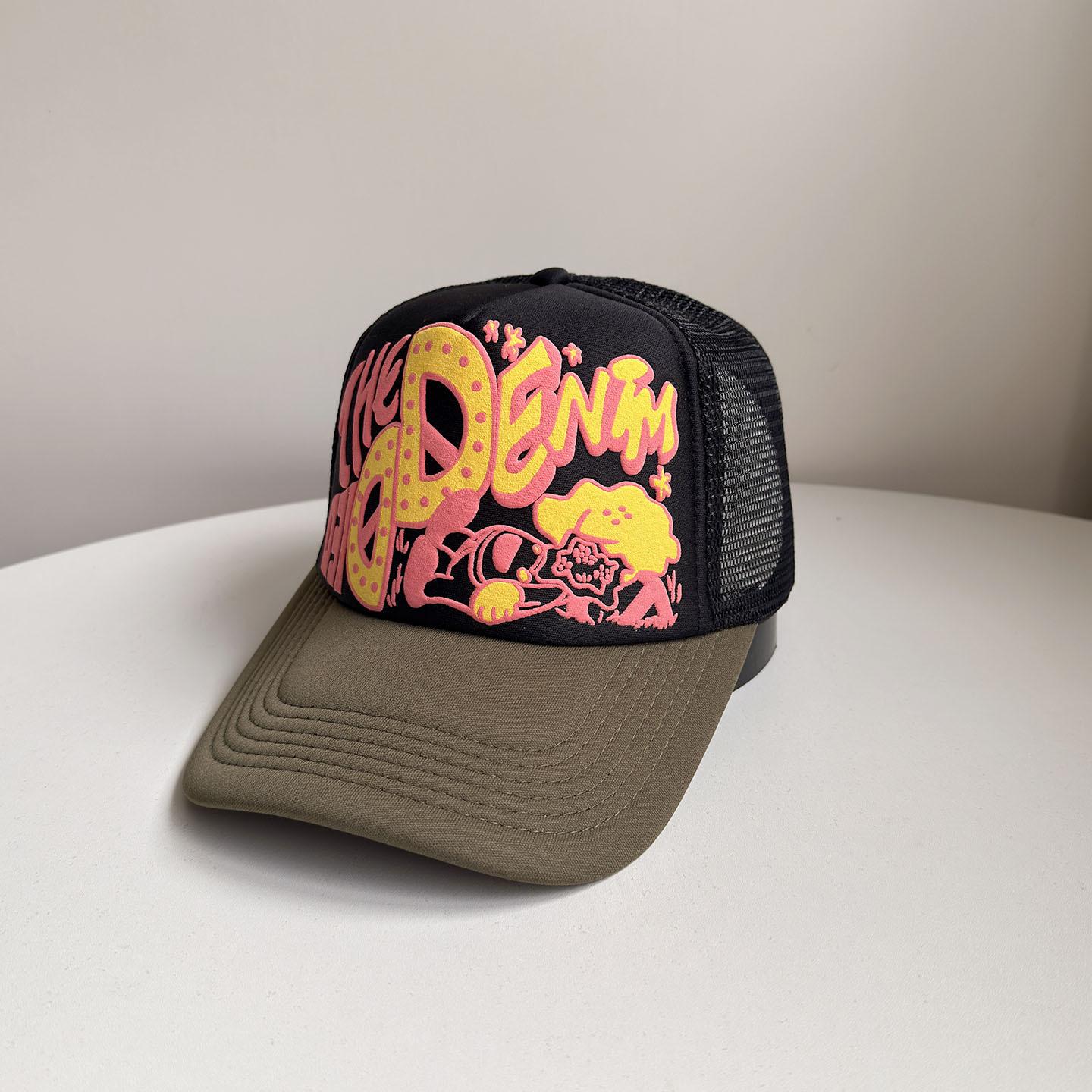 

New Unisex Interesting 3D Printed Letter Baseball Hats Sunshade Cartoon Breathable Color Block Trucker Caps Mesh Versatile Ins Adjustable