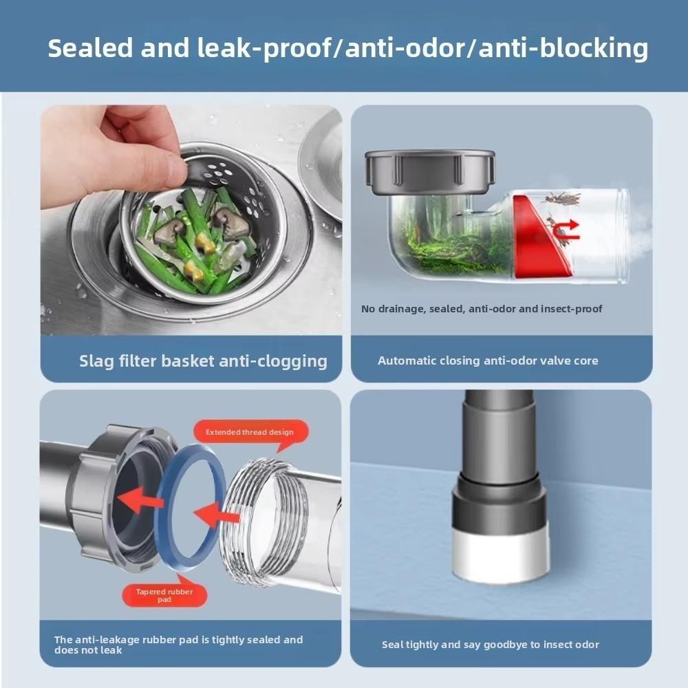 Curved Tube Sink Drain Check Valve Plastic Downpipe Tube Pipeline Accessory Pipeline Accessory