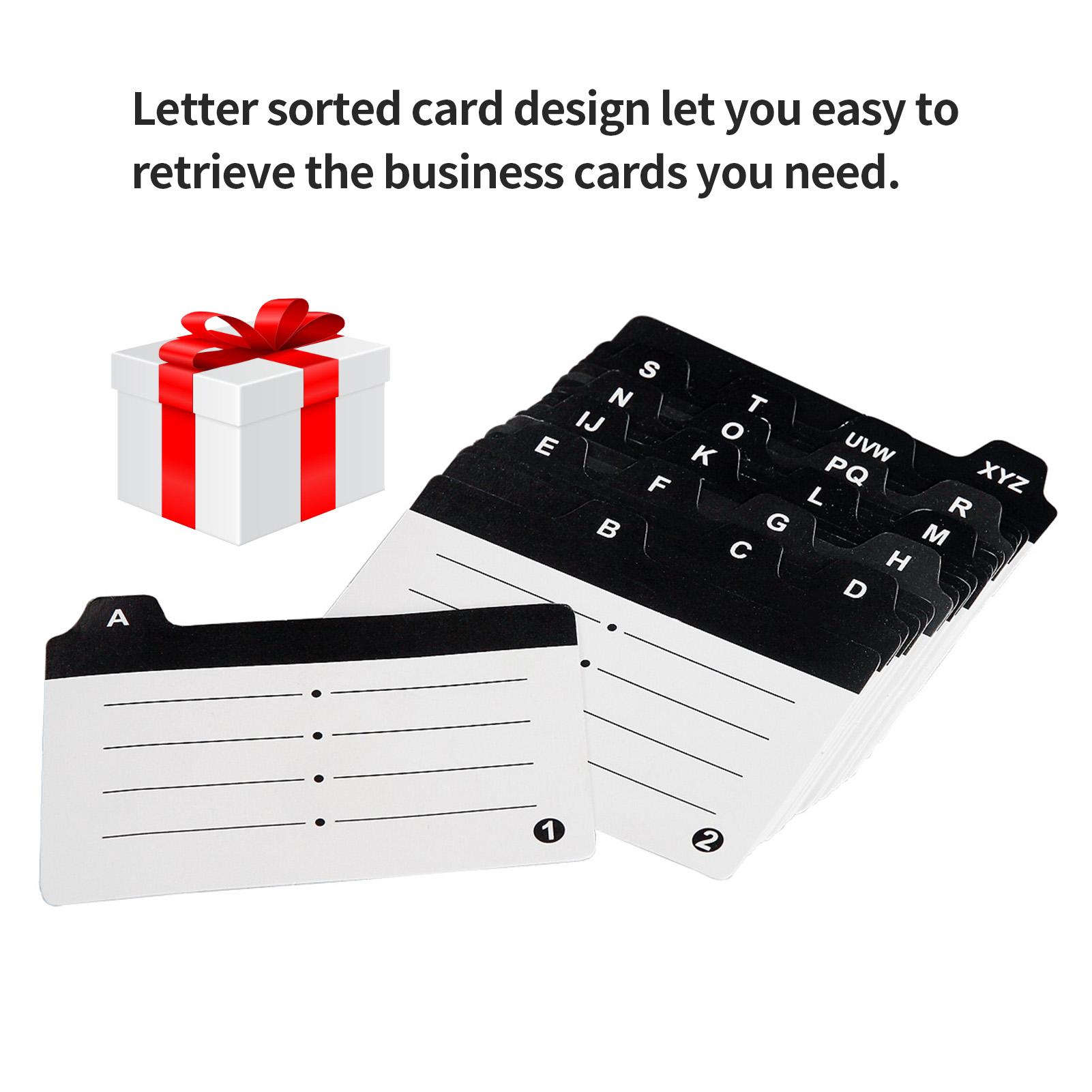 

Professional Business Card Holder Box for , Large Capacity 500 Card Storage with Dividers and Index Tabs, Clear Plastic Lid