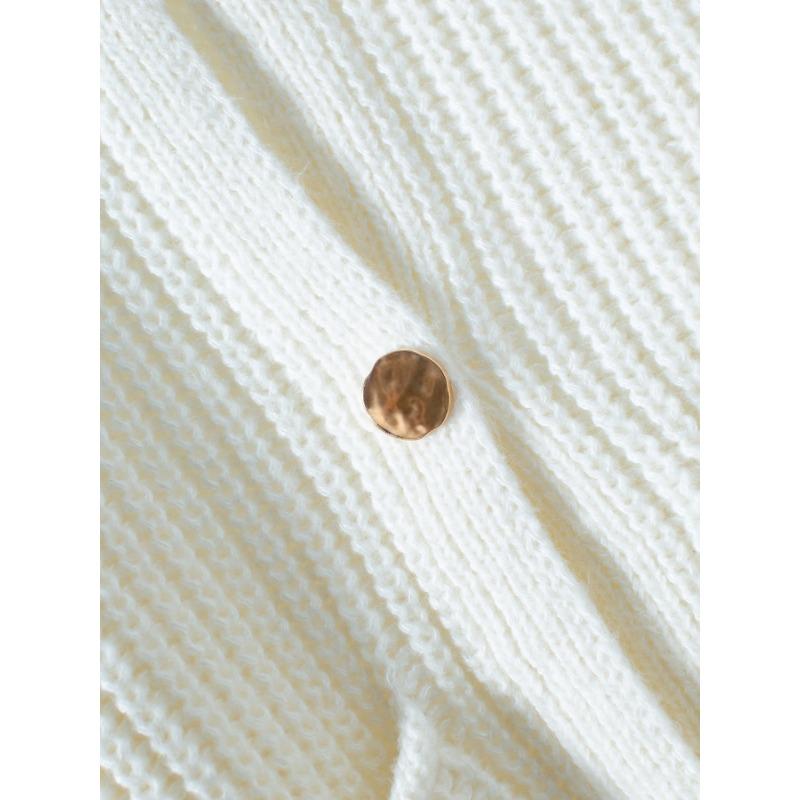 Women S Casual Solid Color Knit Cardigan Sweater With Pockets For Autumn Winter