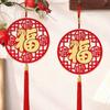 Traditional Lucky Character Pendant Flocking Lucky Charm Door Hanging  Spring Festival Decor
