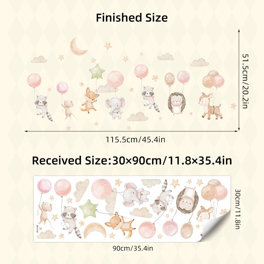 

Cartoon Animal Balloon Wall Stickers for Children s Room Kids Room Wallpaper Bedroom Nursery Baby Room Decoration Decal Murals 30x90CM