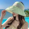 Sunscreen Large Brim Empty Top Sun Hat Women's Summer Ponytail Shading Breathable New Bucket Hat