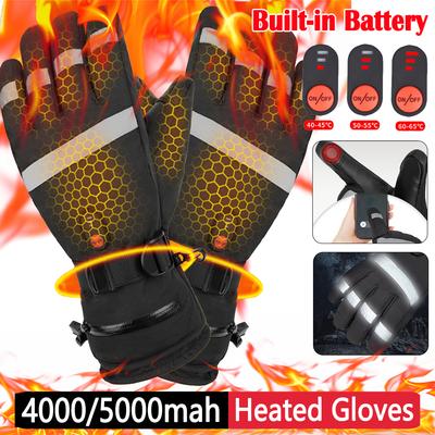 Moto Winter Warm Heated Gloves Eletric Thermal Heat Gloves Waterproof Heated Rechargeable Gloves for Skiing Hunting Fishing