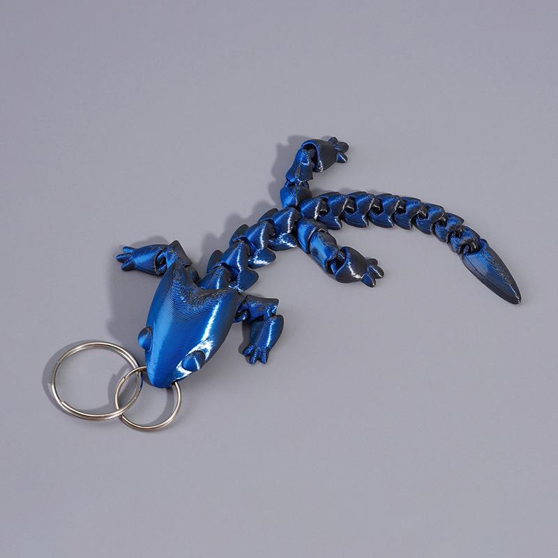 Adorable Multi Jointed Keyrings Creative 3D Printed Gecko Figurine Keychain Unique Backpack Decoration Accessories Gifts