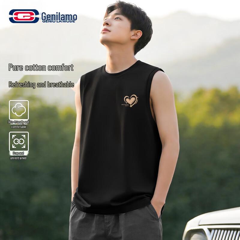 

GENIOLAMODE Men s Cotton Casual Sleeveless T-Shirt 3XL