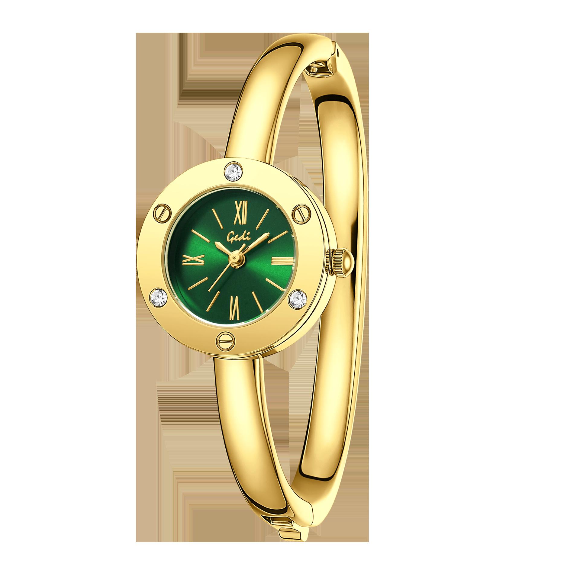 Römische Ziffern Diamantarmband Kleine Goldene Uhr, Leichte Luxus-Quarzuhr für Damen, Hochwertige Vielseitige Uhr für Pendler