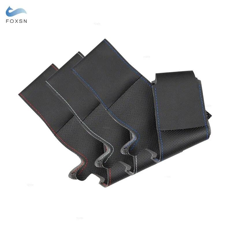 Weiche perforierte Lederabdeckung für VW Golf 2009 Passat B5 Polo für Seat Leon 1999-2015 Handnähen Auto Lenkradabdeckung Trim