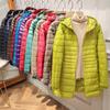 Womens Lightweight Hooded Down Coat Mid-Length Slim Fit Winter Jacket Korean Style Daily Wear