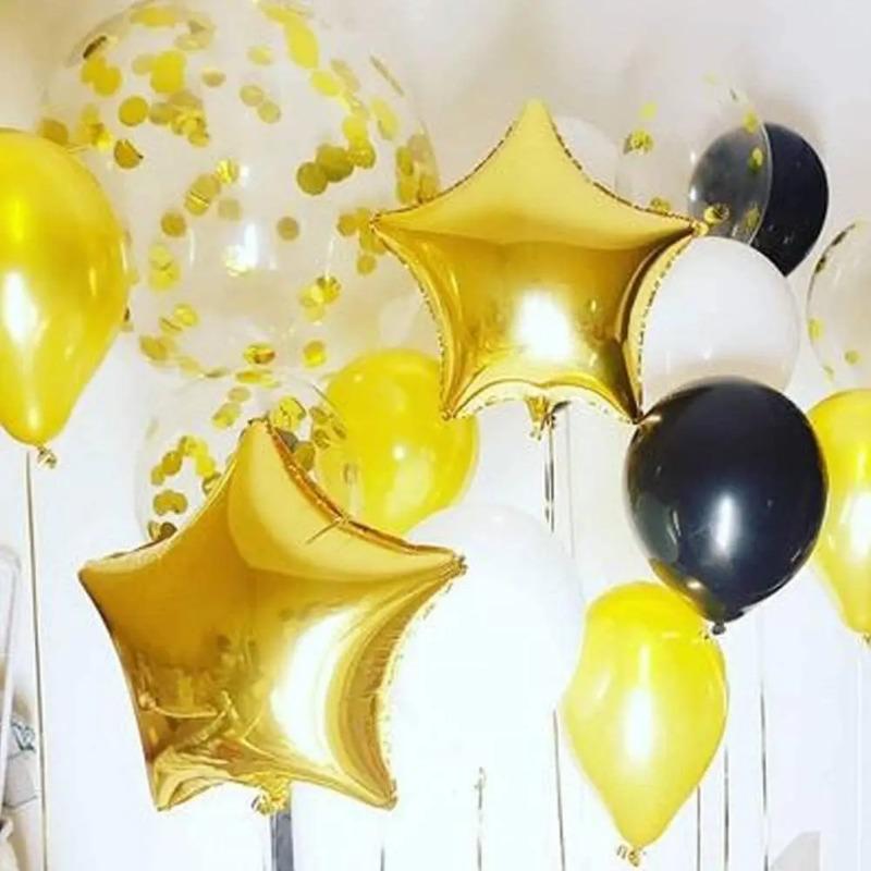 10 buc 18 inch Balon Stea Aurie Neagră Roșie Balon Folie Pentagramă Balon Heliu Decoratiune Petrecere de Crăciun Zi de Naștere Nuntă